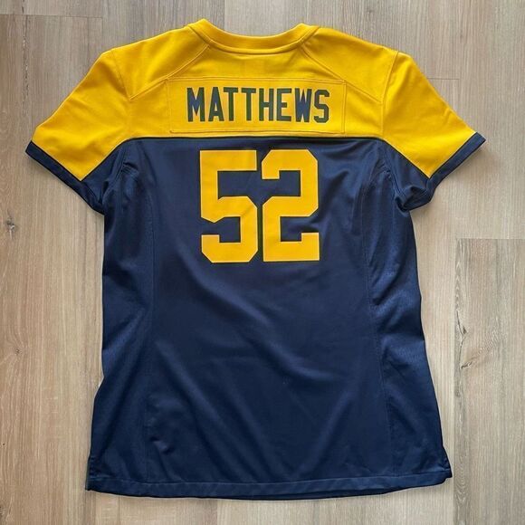 Nike NFL Clay Matthews #52 Football Jersey Women’s Large Yellow Blue - Picture 5 of 5